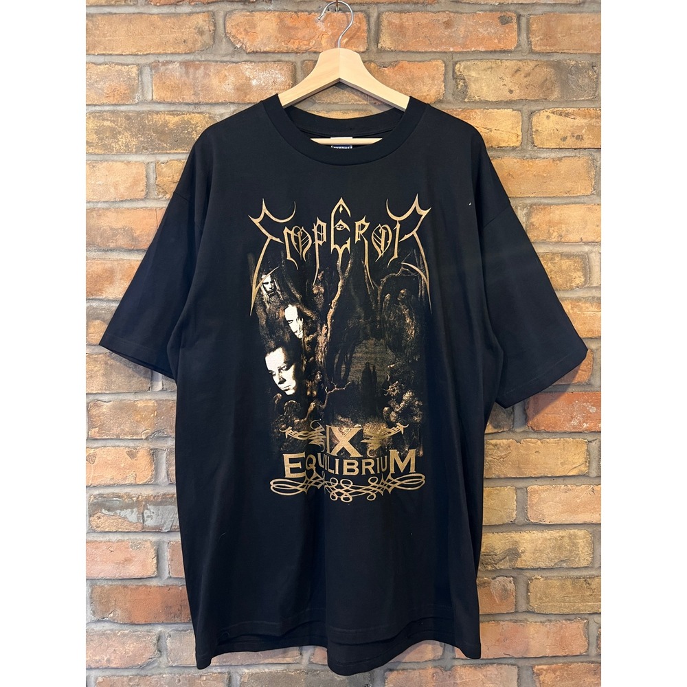 Emperor IX Equilibrium Black Metal Band T-Shirt Cygnus XL Black Gold Graphic
